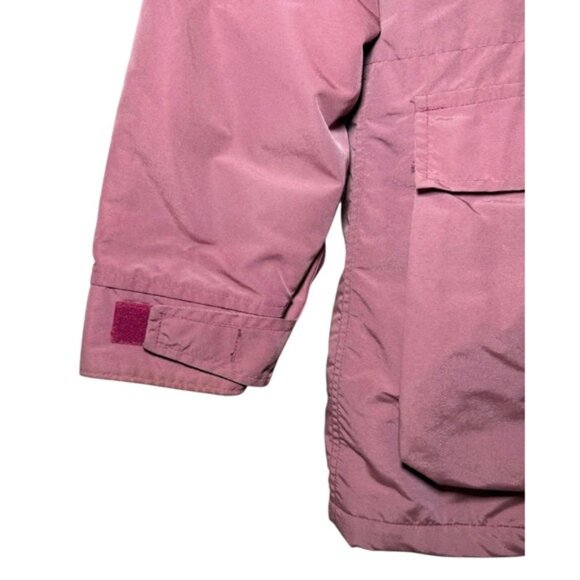 VTG LL Bean Womens M Baxter State Parka Hooded Rain Coat Pink Wool Lined USA - Picture 7 of 10